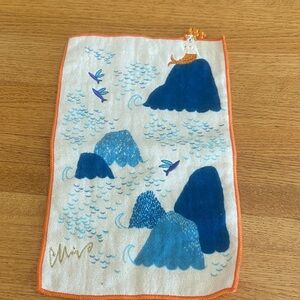 Mermaid w/Waves Embroidered Wash Cloth Japan New w/tags 🇯🇵